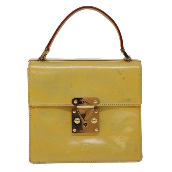 LOUIS VUITTON Monogram Vernis Spring street Hand Bag Gris M91029 LV Auth